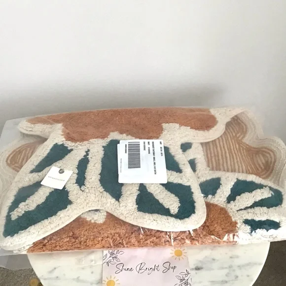 Anthropologie Bath Mat Cotton Floral New With Tag - Picture 2 of 4